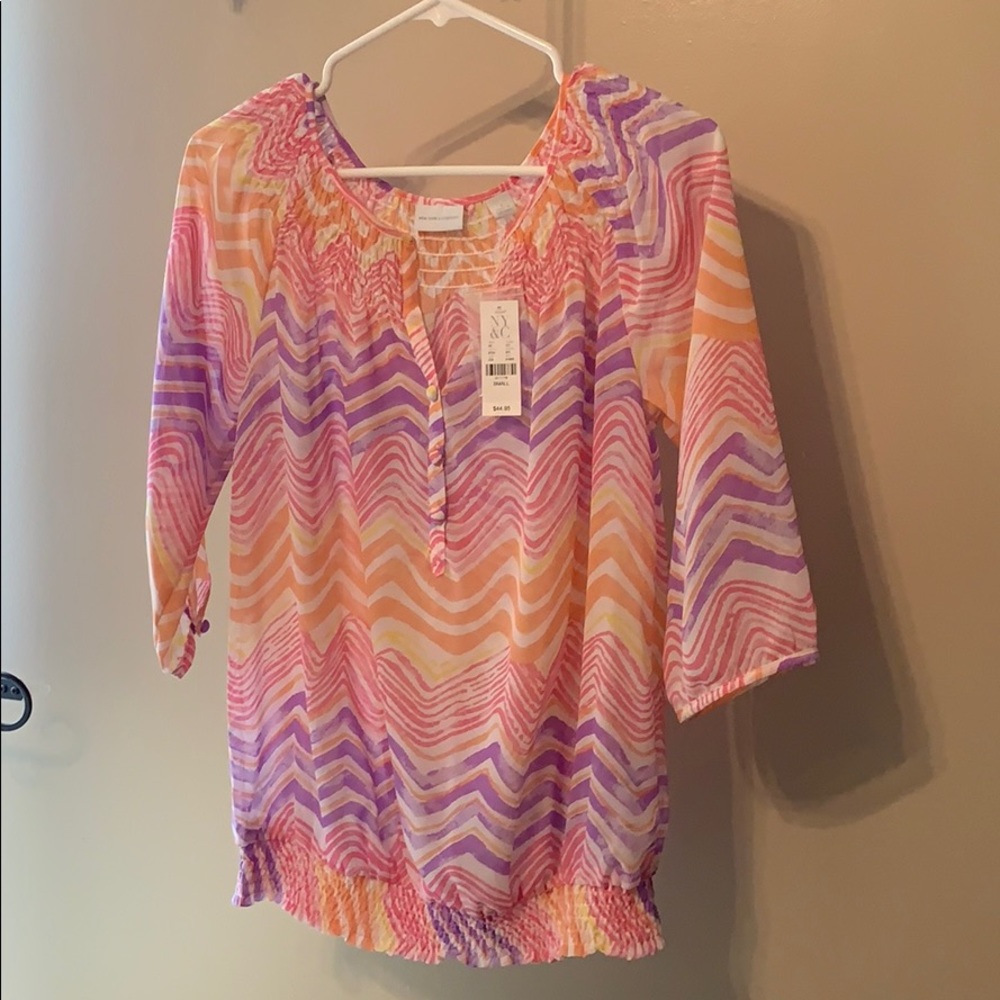 New York and Company sheer pullover blouse